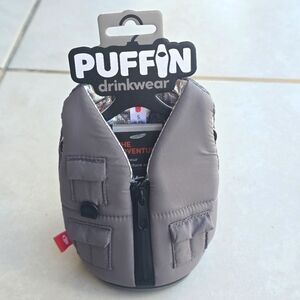 Puffin Fishing Vest Huggie for drinks